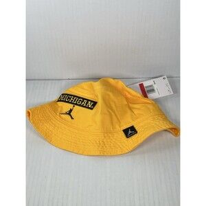 Size L Jordan Michigan Wolverines Bucket Hat Yellow Jumpman College NCAA NEW NWT